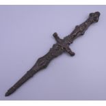 A bronze dagger. 22 cm long.