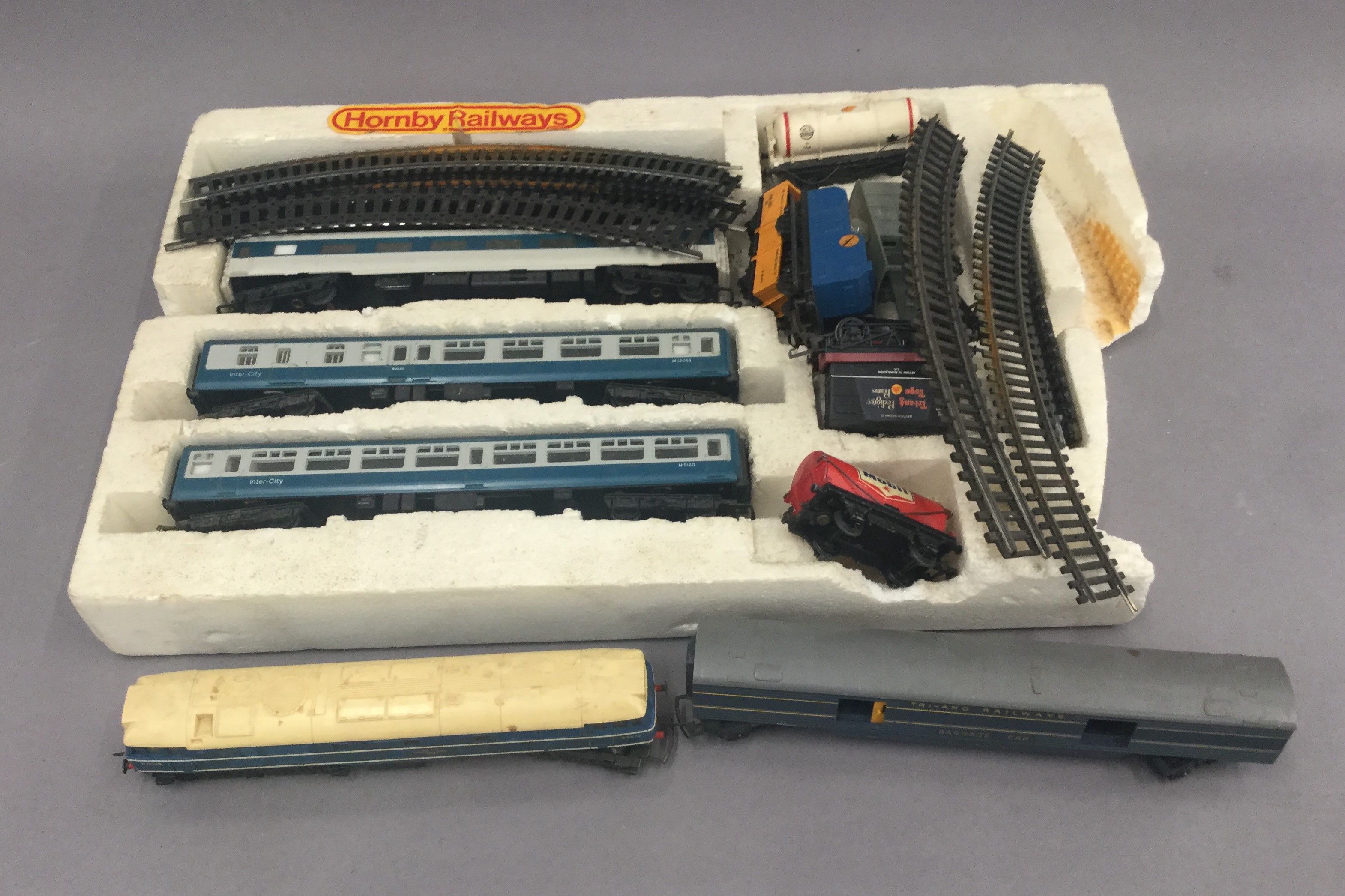 A quantity of Hornby railway equipment.