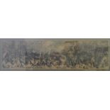 19TH CENTURY, Death of Nelson, lithograph, framed and glazed. 137 x 60 cm.