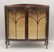 An early 20th century mahogany display cabinet. 118 cm wide.