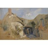 WILLIAM WILTHEW FENN (1827-1906) British, Thatched Cottage Exterior, watercolour, signed,