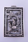 A Chinese silver pendant. 6 cm high.