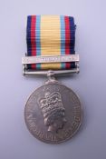 A British Military Elizabeth II 1990-91 Gulf medal with 16 Jan to 28 Feb 1991 bar awarded to MM4 A