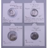 Four silver Roman coins, various dates.