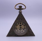 A Masonic pocket watch. 5.5 cm wide.