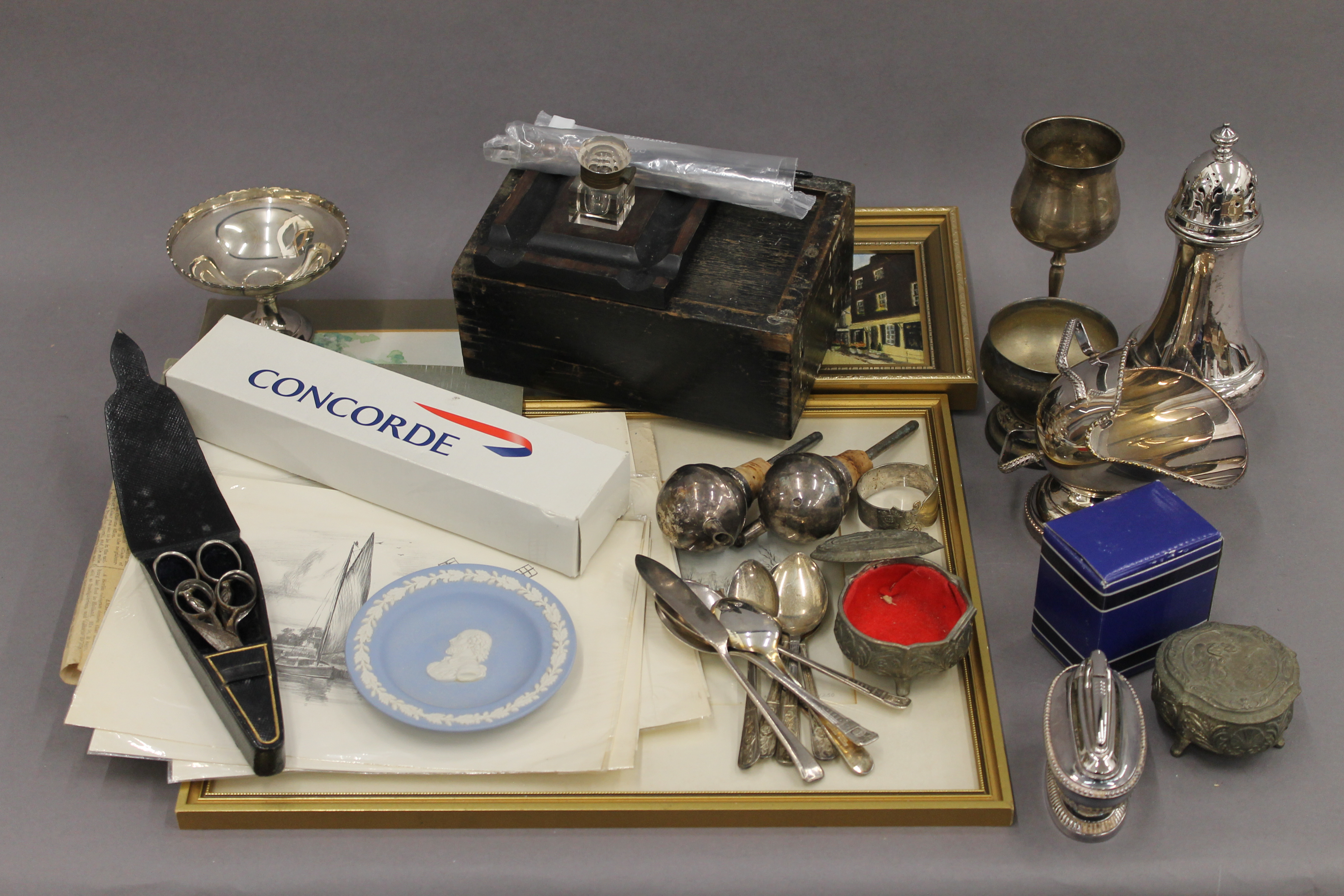 A quantity of miscellaneous items, including silver plate, pictures, etc.