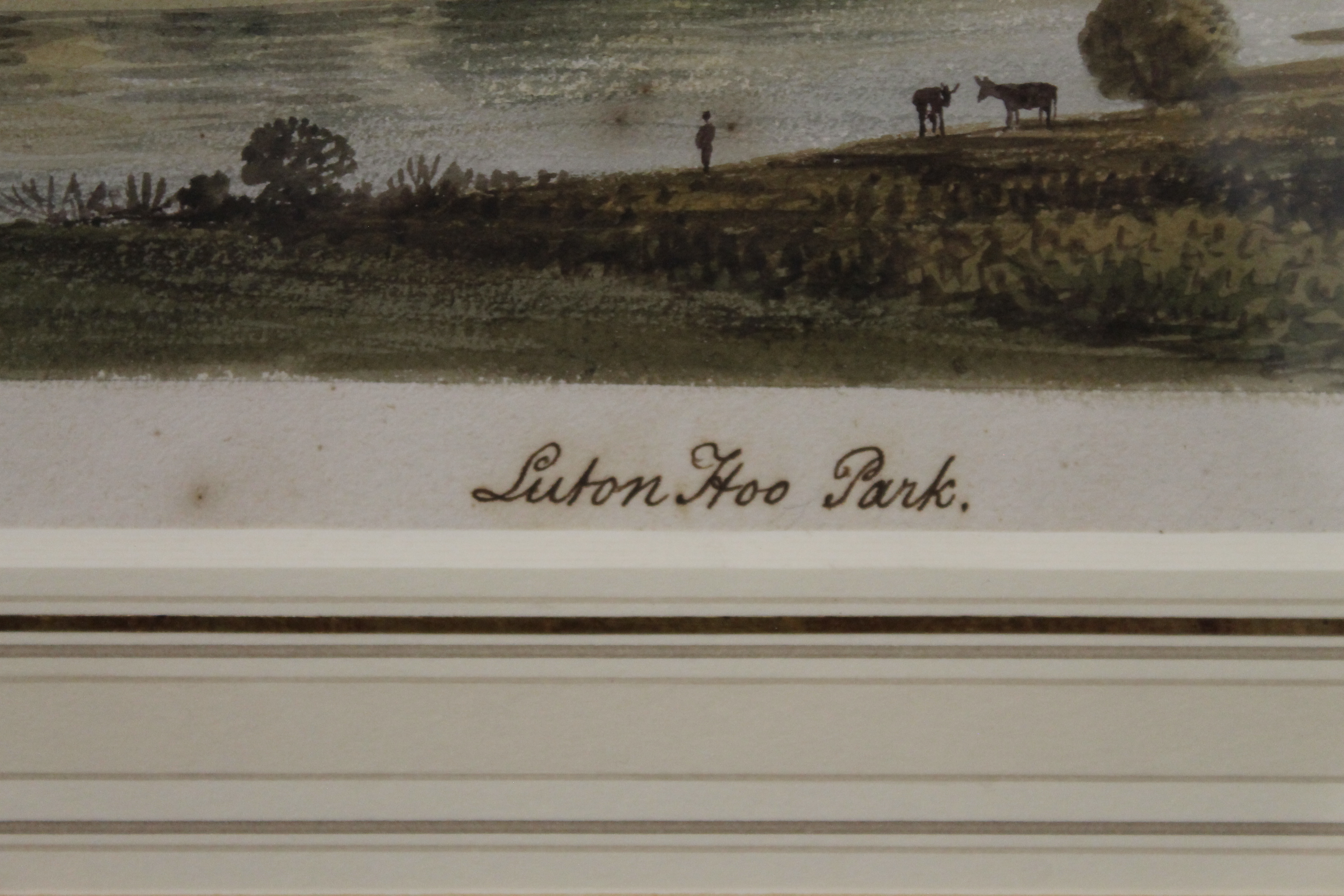 GEORGE SHEPHERD, Luton Hoo Park, watercolour, old label to verso, framed and glazed. 24 x 17 cm. - Image 3 of 4