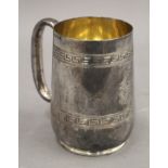 A silver tankard. 12 cm high. 12.2 troy ounces.