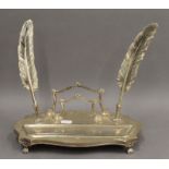 An unmarked silver inkstand. 8.4 troy ounces.
