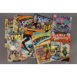 Ten various vintage comics.