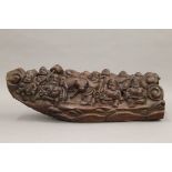 A Chinese bamboo carving. 41 cm long.