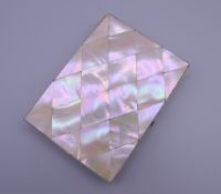 A Victorian mother-of-pearl card case. 11 x 8 cm.