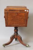 A 19th century mahogany teapoy. 46 cm wide.