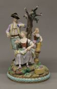 A 19th century Continental porcelain group. 24 cm high.