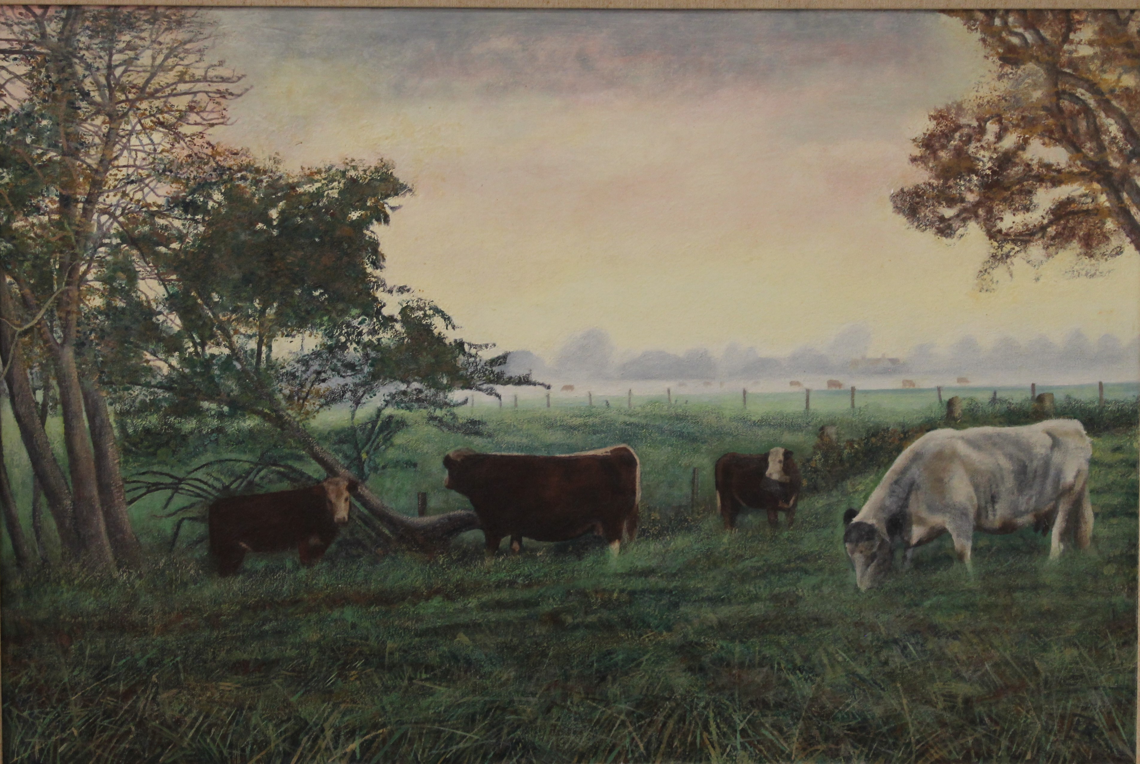LINDA RAMSAY (20th/21st Century) British (AR), Meadows in Brampton, oil on canvas,