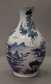 An 18th century English Delft vase decorated in the Chinese manner. 23 cm high.