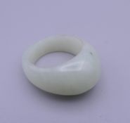 A jade ring. Ring size P.