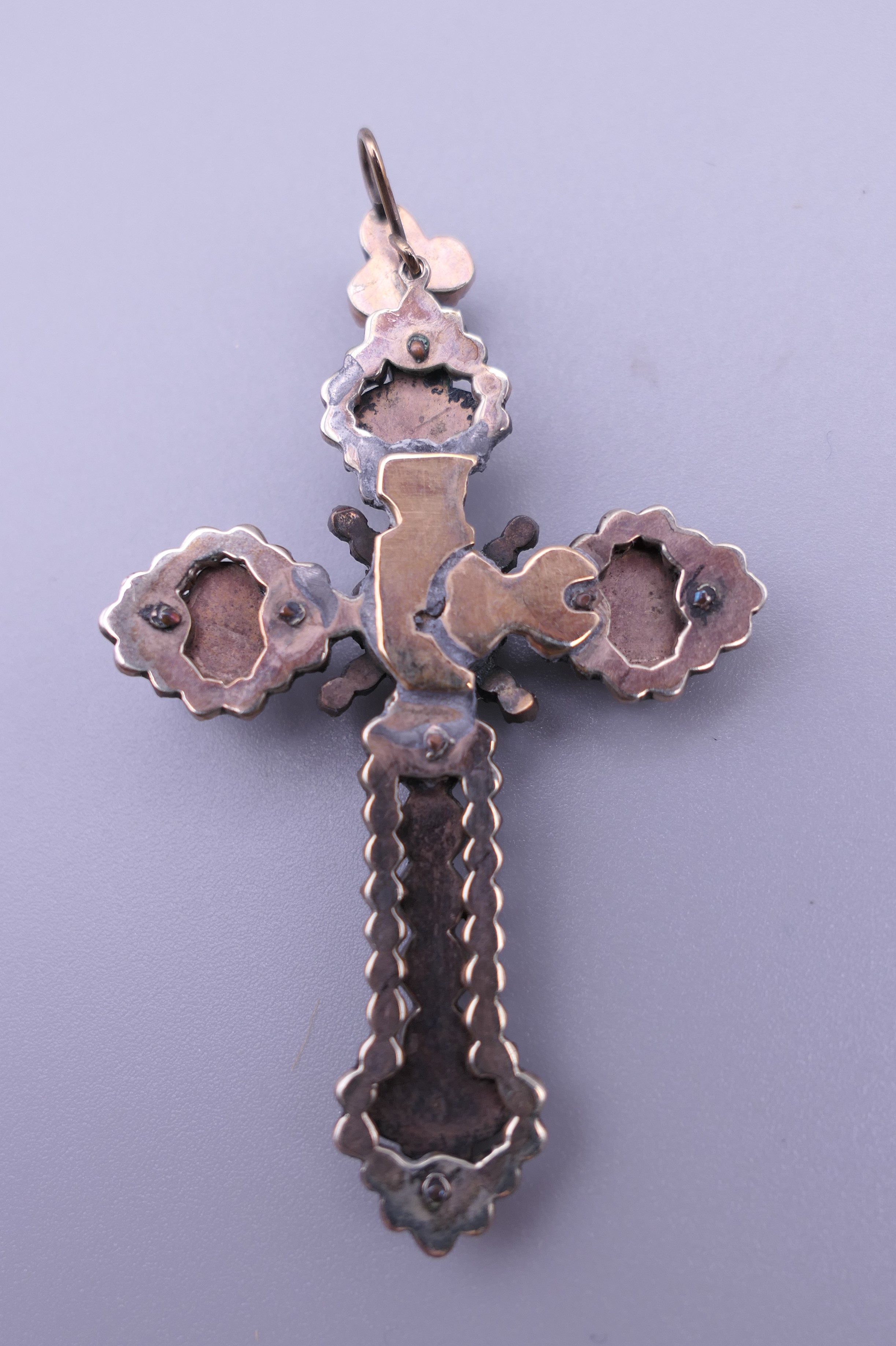 A sterling silver blue stone cross pendant, - Image 10 of 12