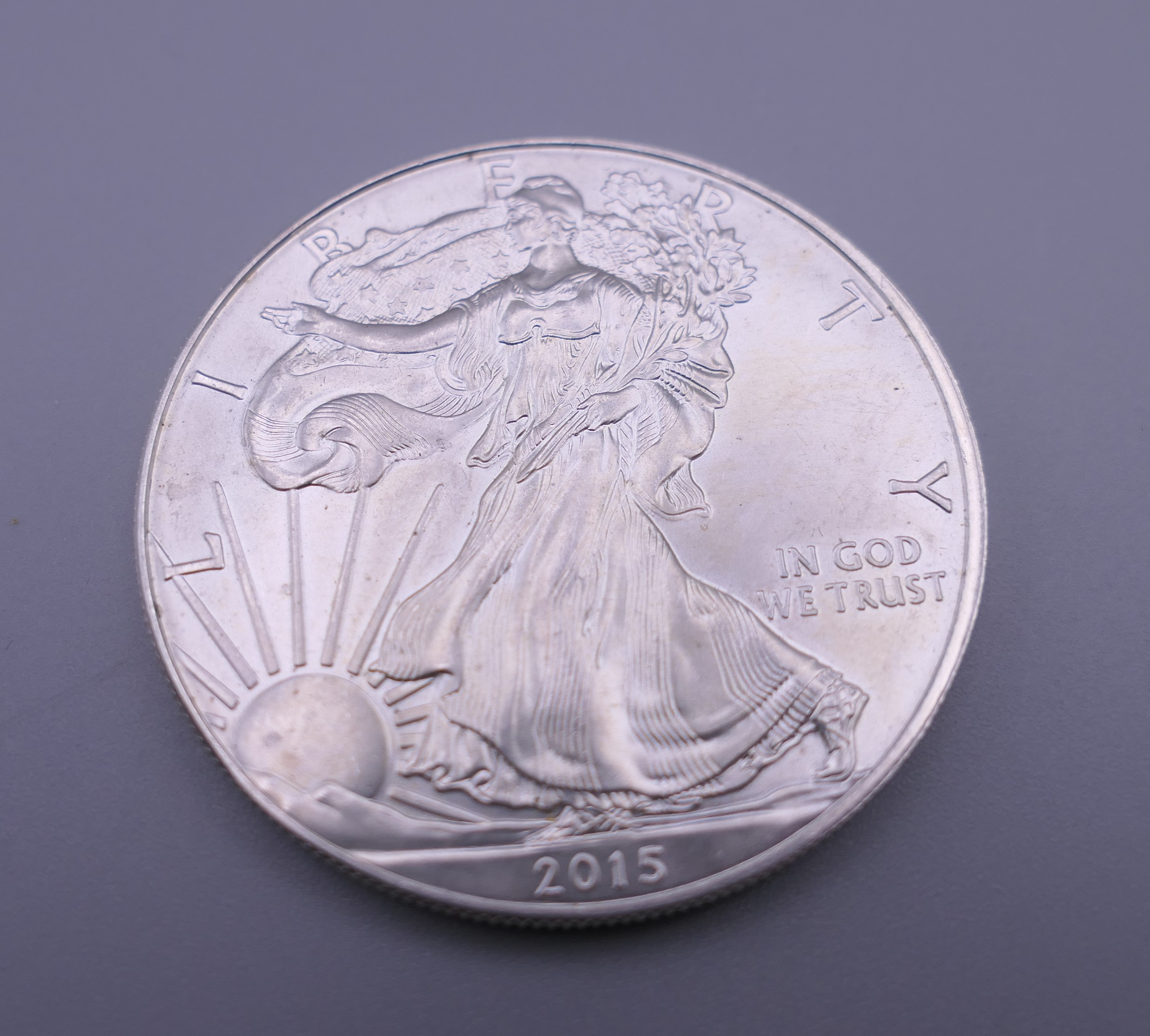 A 2015 fine silver dollar