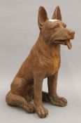 A cast iron model of a dog. 39 cm high.
