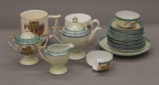 A Princess Elizabeth and Princess Margaret 1940's commemorative eggshell tea set, etc.