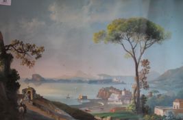 Bay of Naples, watercolour and gouache, unsigned,