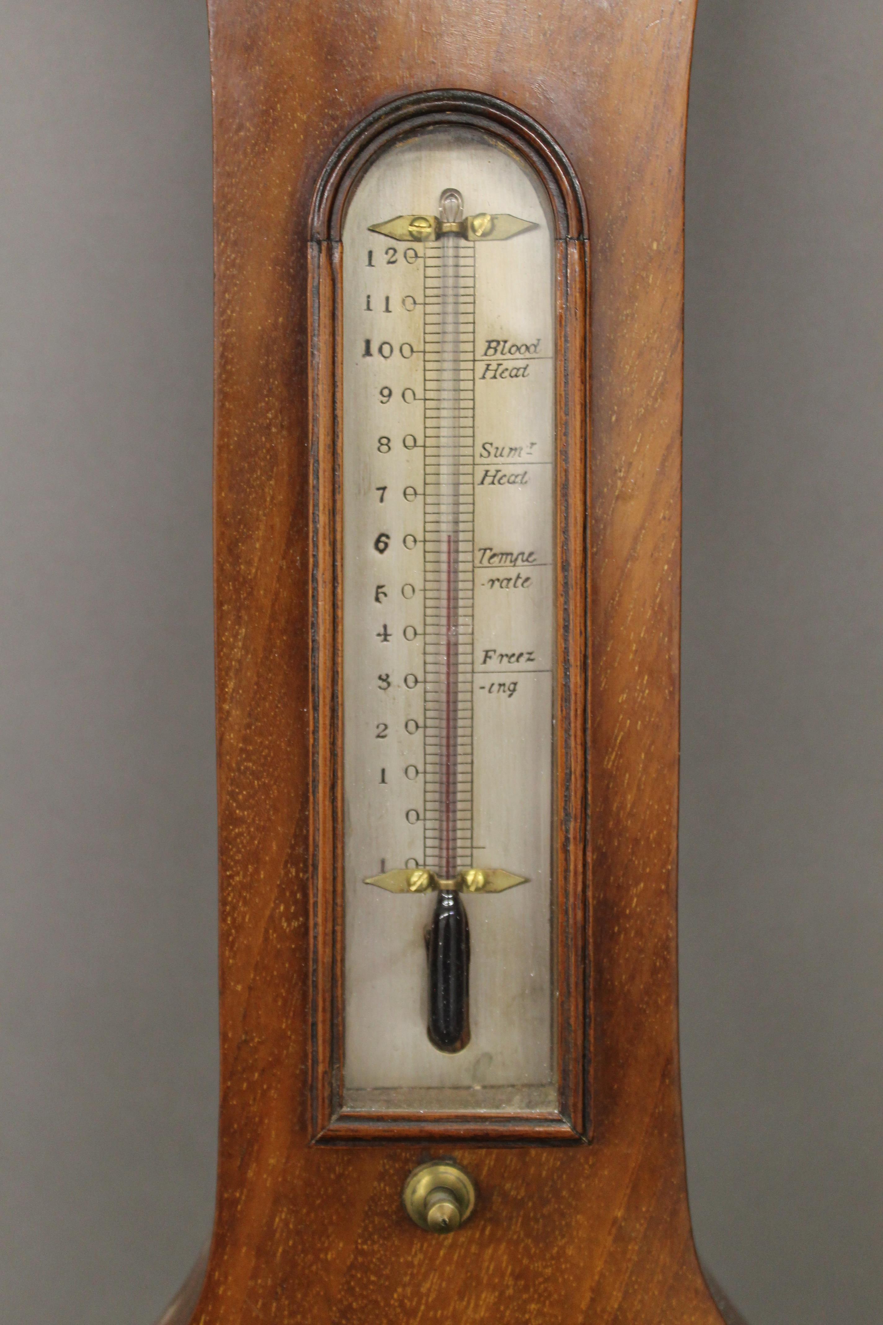 A 19th century mahogany banjo barometer inscribed James Kirby St Neots. 105 cm high. - Image 3 of 8