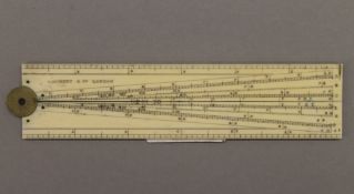 A Victorian G Rowney & Co ivory folding rule. 30.5 cm long when open.