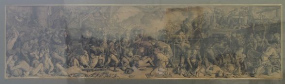 19TH CENTURY, Death of Nelson, lithograph, framed and glazed. 137 x 60 cm.