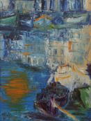 Mediterranean Fishing Village, Contemporary oil on board, signed Margery and dated '86, framed. 38.