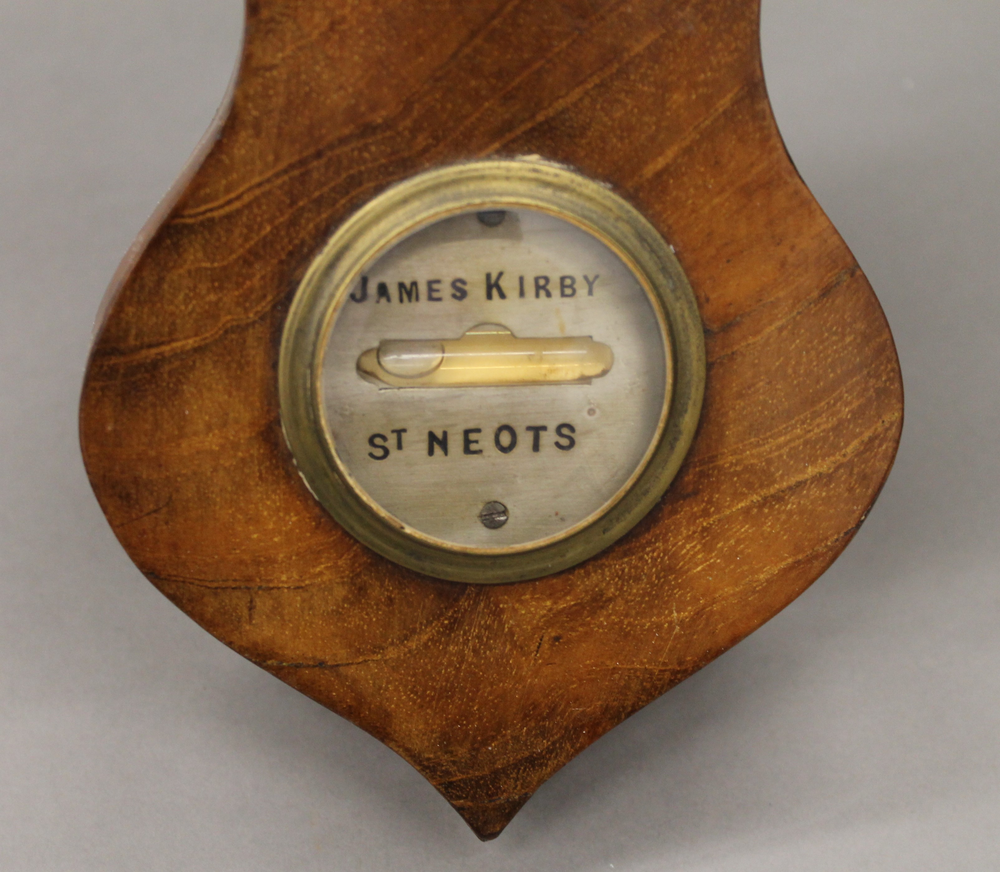A 19th century mahogany banjo barometer inscribed James Kirby St Neots. 105 cm high. - Image 6 of 8
