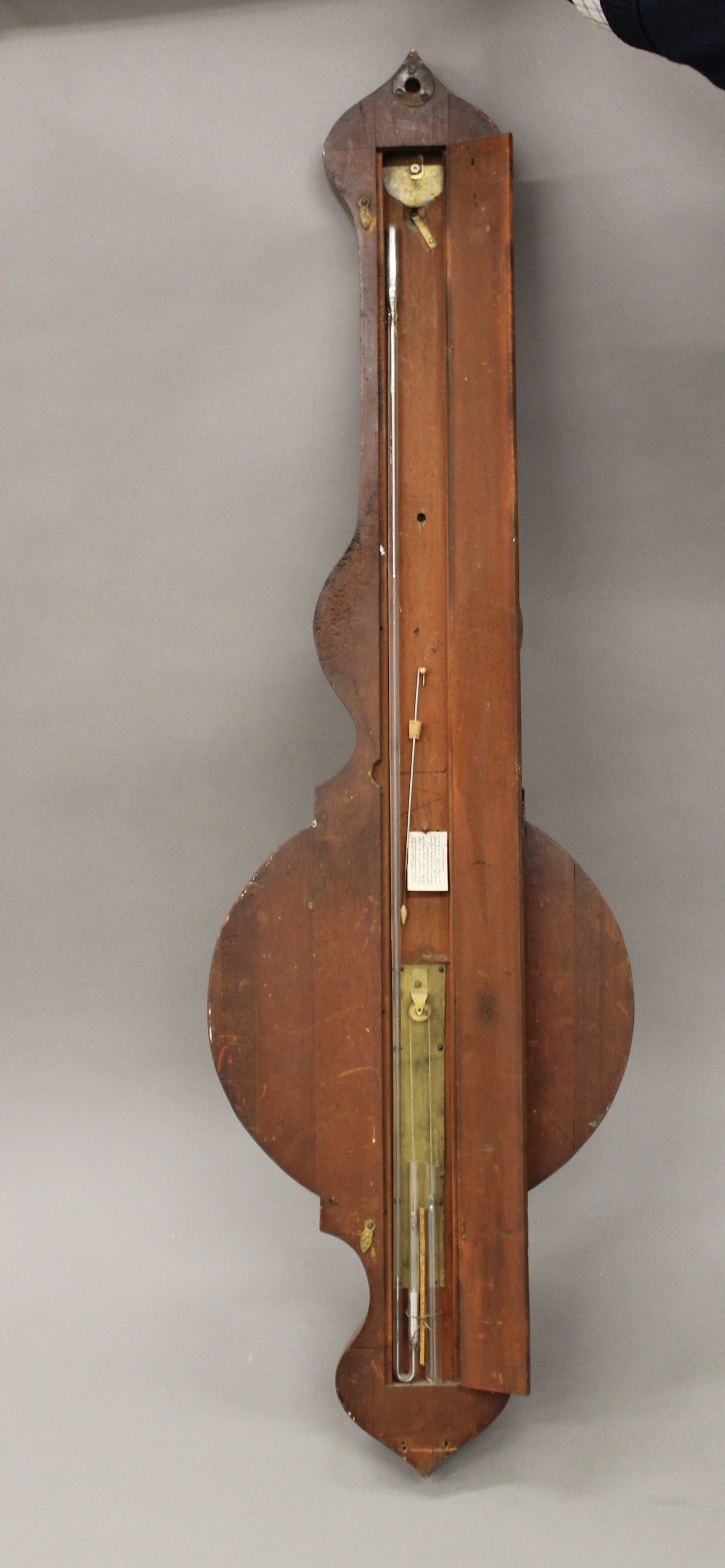 A 19th century mahogany banjo barometer inscribed James Kirby St Neots. 105 cm high. - Image 8 of 8