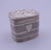 A Dutch silver patch box. 3.5 cm high.