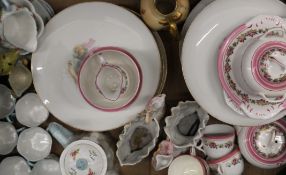 A quantity of various porcelain, including a Shelley tea set, a Royal Worcester ewer, etc.