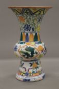 A Chinese porcelain gu vase. 22.5 cm high.