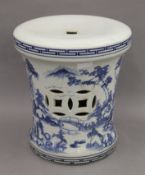 A Chinese ceramic garden seat. 35.5 cm high.