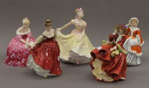 Five Royal Doulton figurines