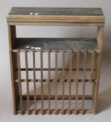 A pine plate rack. 62.5 cm wide.