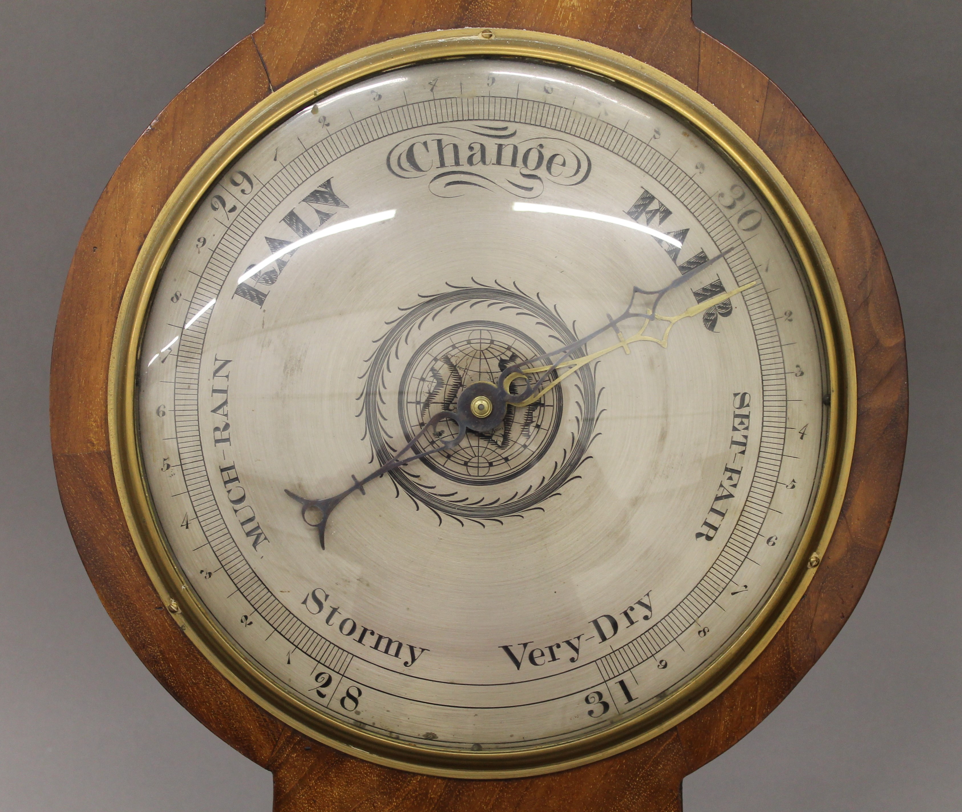 A 19th century mahogany banjo barometer inscribed James Kirby St Neots. 105 cm high. - Image 5 of 8