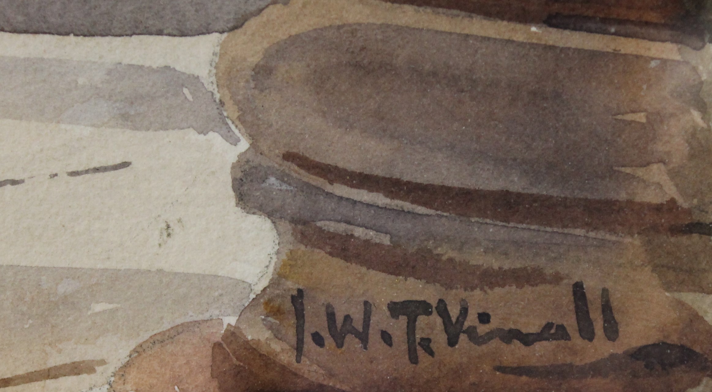 J W T VITALLI, Portico of British Museum, watercolour, signed, framed and glazed. 25 x 34 cm. - Image 3 of 3