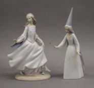 Two Lladro figures: Cinderella and The Fairy Godmother.