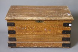 A small Victorian scumble painted pine travel box. 66 cm wide.