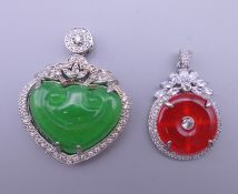 Two dress pendants. The largest 5 cm high.