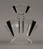 An Art Deco style fan shaped scent bottle. 12 cm high.