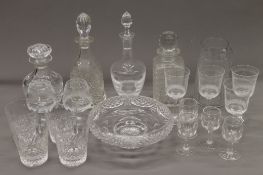 A quantity of various cut glass