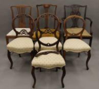 Seven various Victorian and Edwardian chairs.