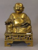 A gilt bronze censer formed as buddha. 22 cm high.