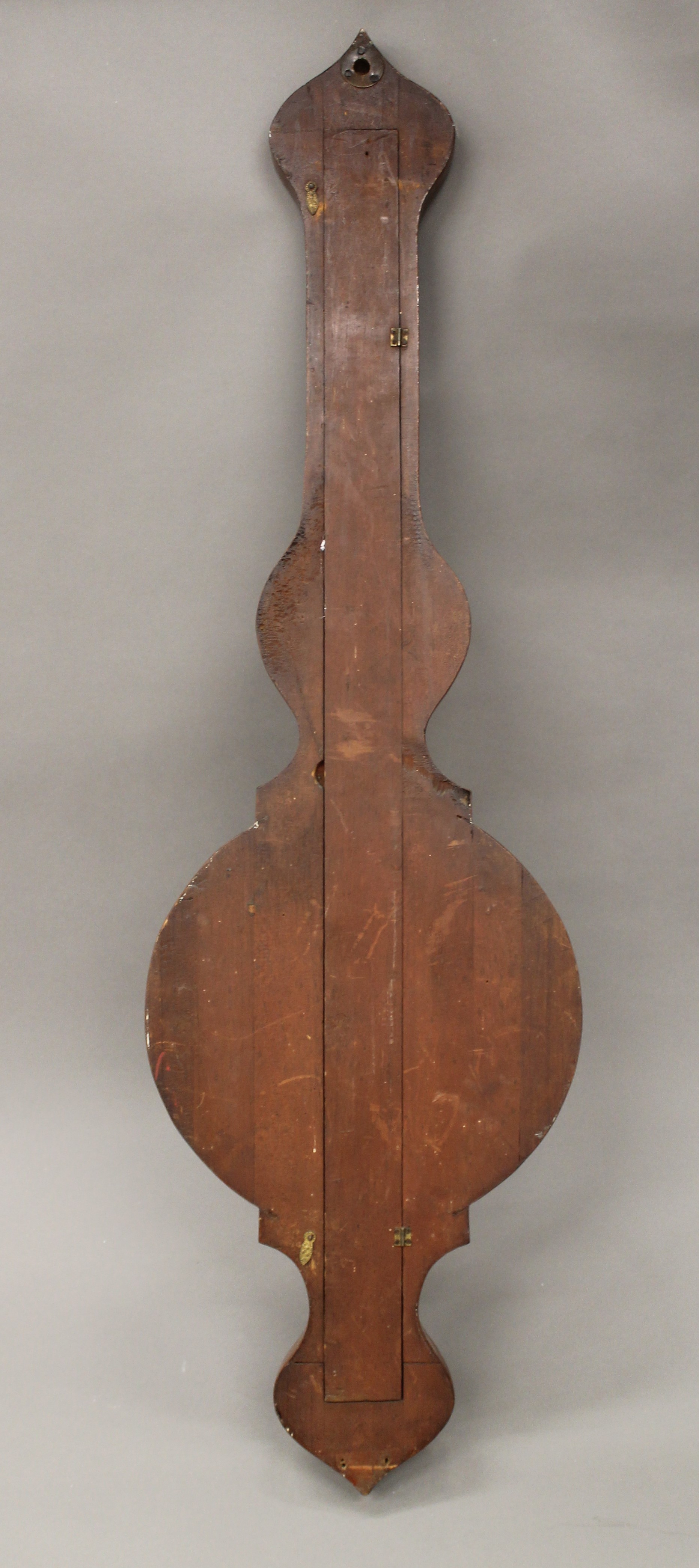 A 19th century mahogany banjo barometer inscribed James Kirby St Neots. 105 cm high. - Image 7 of 8