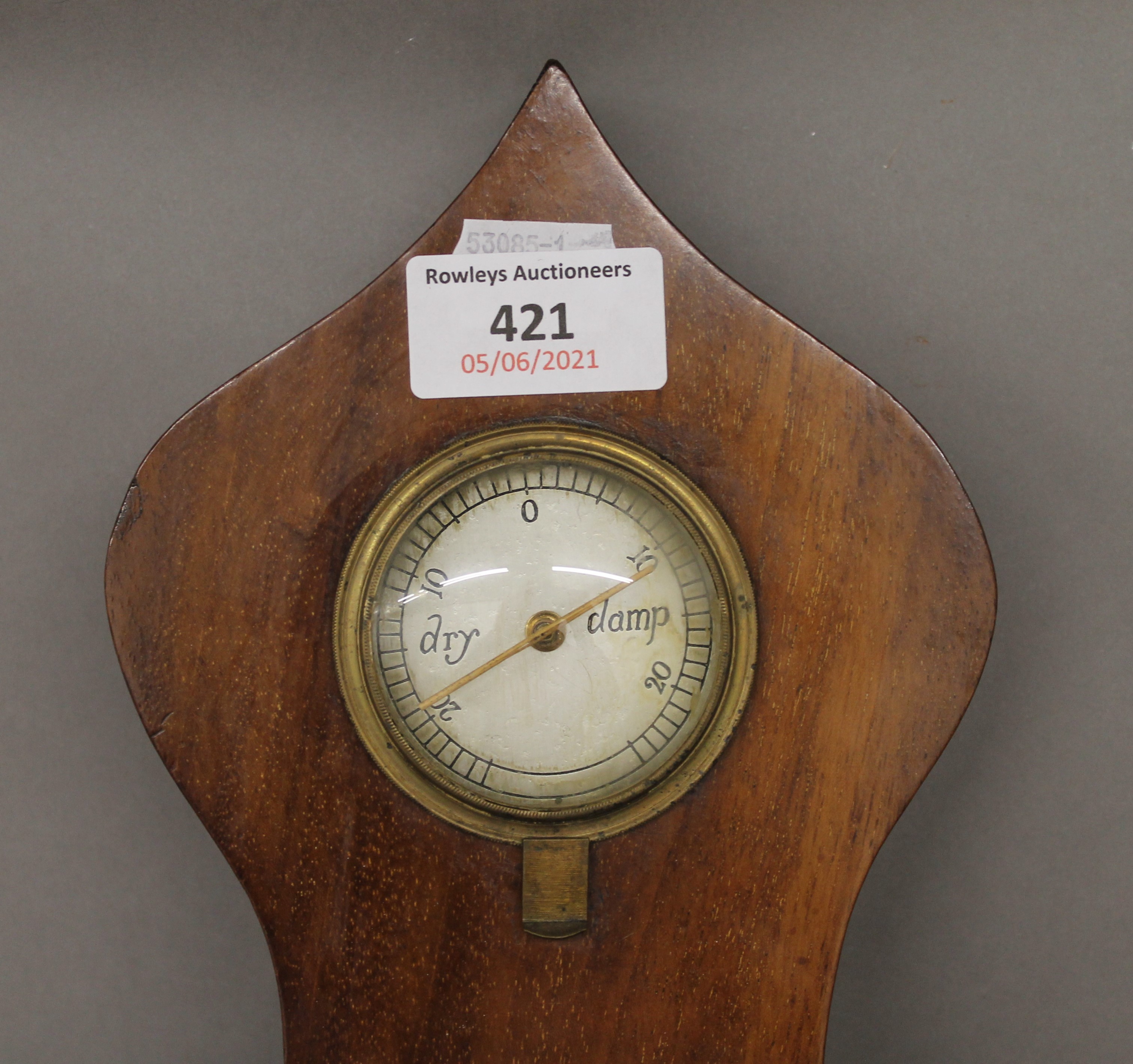 A 19th century mahogany banjo barometer inscribed James Kirby St Neots. 105 cm high. - Image 4 of 8