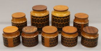 A quantity of Hornsea storage jars